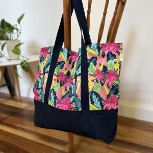 Oversized Market/Beach Tote Bag - Waratah Rosella