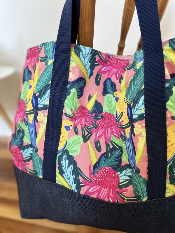 Oversized Market/Beach Tote Bag - Waratah Rosella - Image 3
