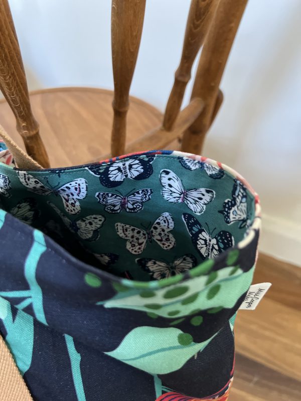 Oversized Market/Beach Tote Bag - Dreamer Hydrangea in Dark Blue - Image 3