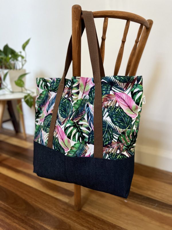 Oversized Market/Beach Tote Bag – Bright Botanical + Den
