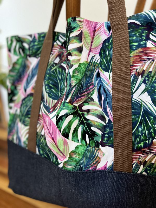 Oversized Market/Beach Tote Bag – Bright Botanical + Den - Image 2