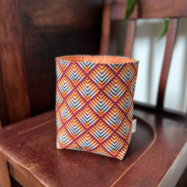 Fabric Storage Cube / Plant Pot Cover - Aztec Summer - Image 2