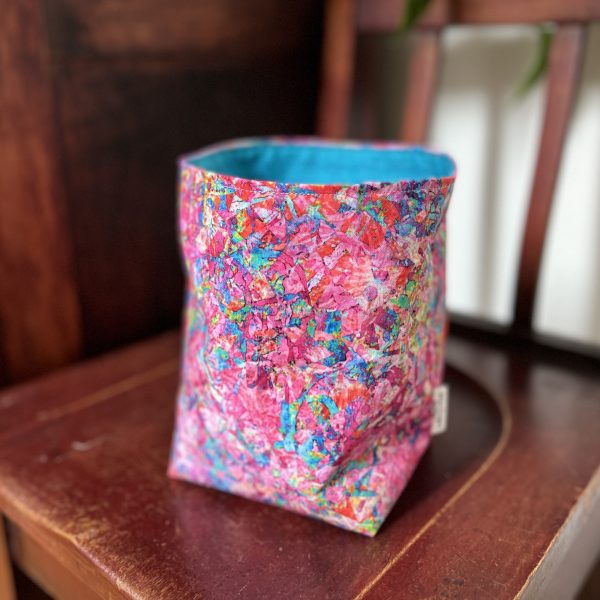 Fabric Storage Cube / Plant Pot Cover - Party Pink - Image 3