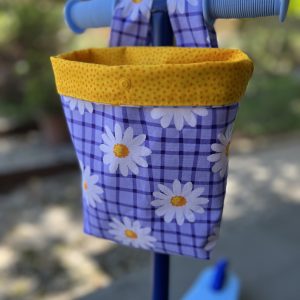 Scooter / Pram / Bike Handle Bar Bag - Daisies on Purple