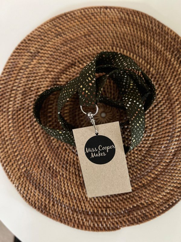 Fabric Lanyard - Olive Green Metallic - Image 3