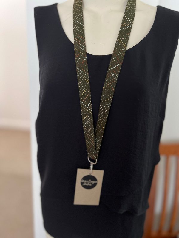 Fabric Lanyard - Olive Green Metallic - Image 4