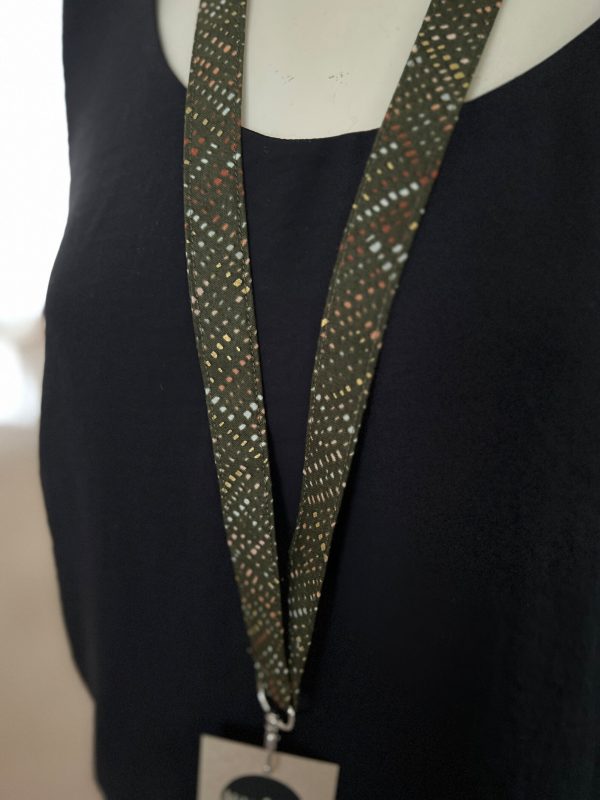 Fabric Lanyard - Olive Green Metallic