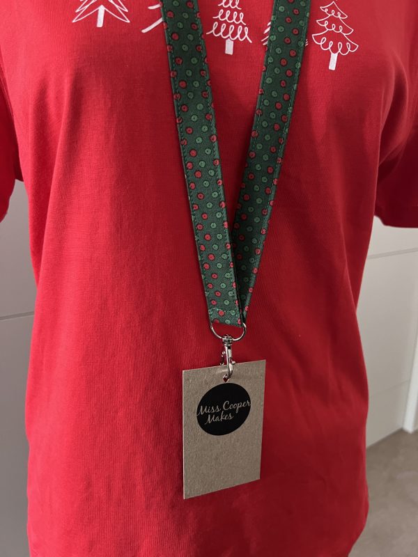 Fabric Lanyard - Christmas Dots