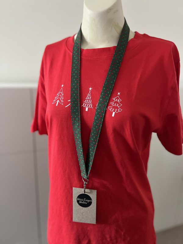 Fabric Lanyard - Christmas Dots - Image 4