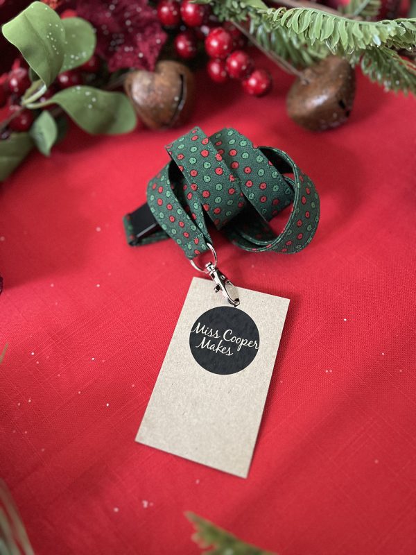 Fabric Lanyard - Christmas Dots - Image 5