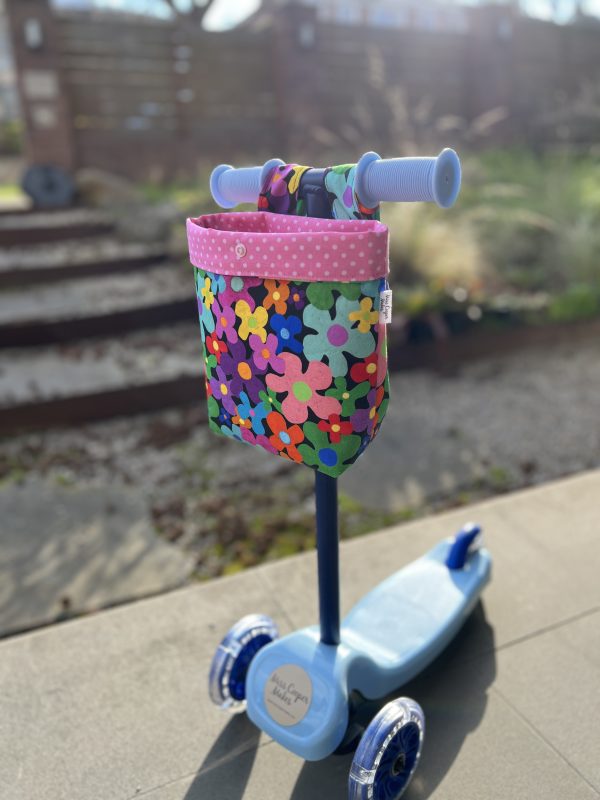 Scooter / Pram / Bike Handle Bar Bag - Painted Flowers - Image 2