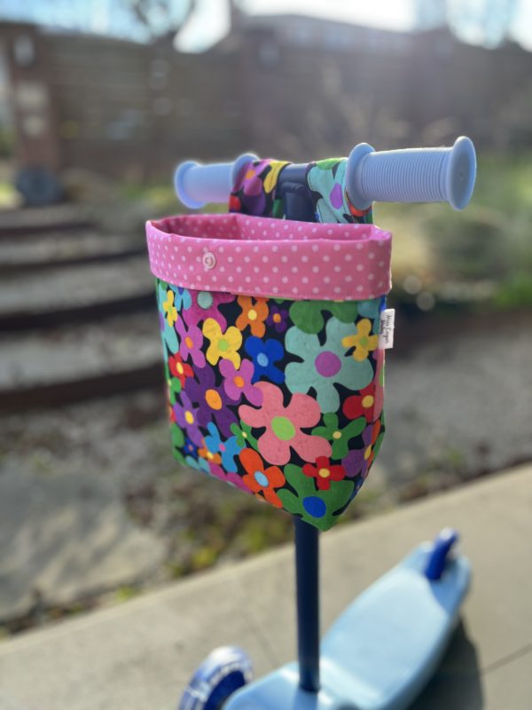 Scooter / Pram / Bike Handle Bar Bag - Painted Flowers