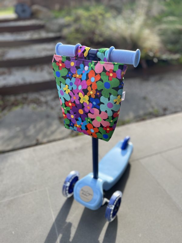 Scooter / Pram / Bike Handle Bar Bag - Painted Flowers - Image 4