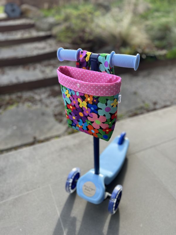 Scooter / Pram / Bike Handle Bar Bag - Painted Flowers - Image 5