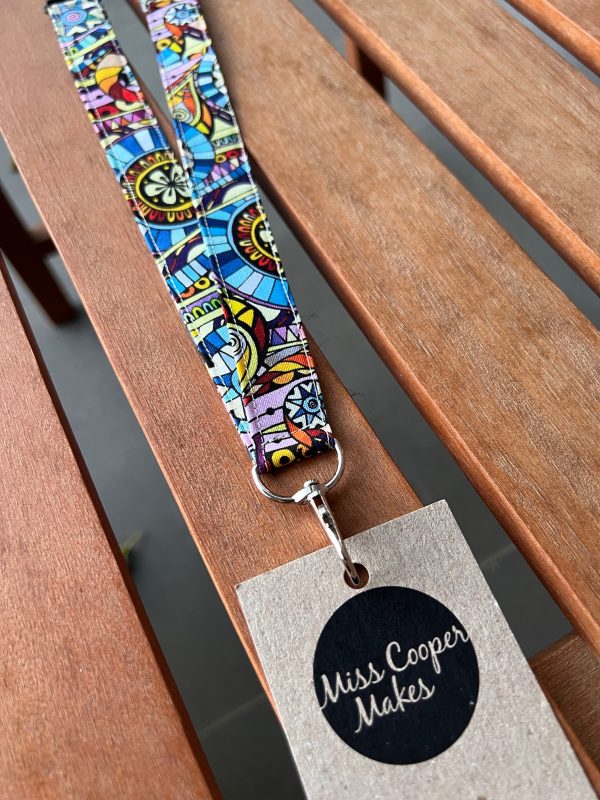 Fabric Lanyard - Mosaic with 2 clips - Image 2