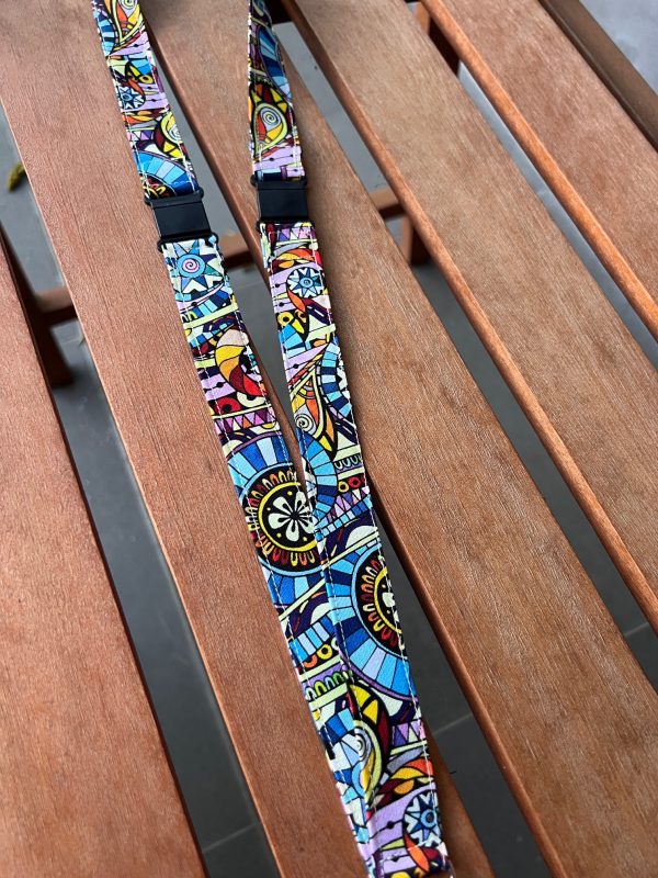 Fabric Lanyard - Mosaic with 2 clips - Image 3