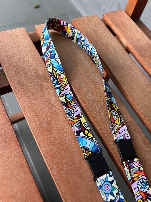 Fabric Lanyard - Mosaic with 2 clips - Image 4