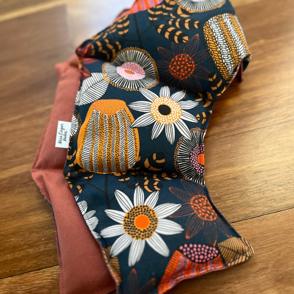 Origami-Inspired Curved Wheat Pack for Neck & Shoulders - Banksia Floral - Image 4