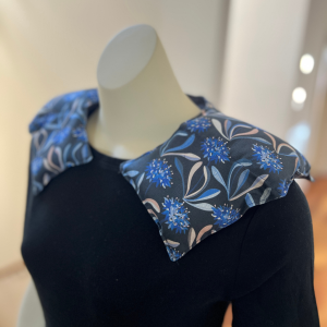 Origami-Inspired Curved Wheat Pack for Neck & Shoulders - Blue Pincushion Flowers