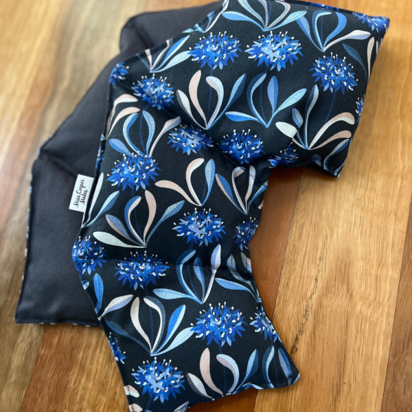 Origami-Inspired Curved Wheat Pack for Neck & Shoulders - Blue Pincushion Flowers - Image 3